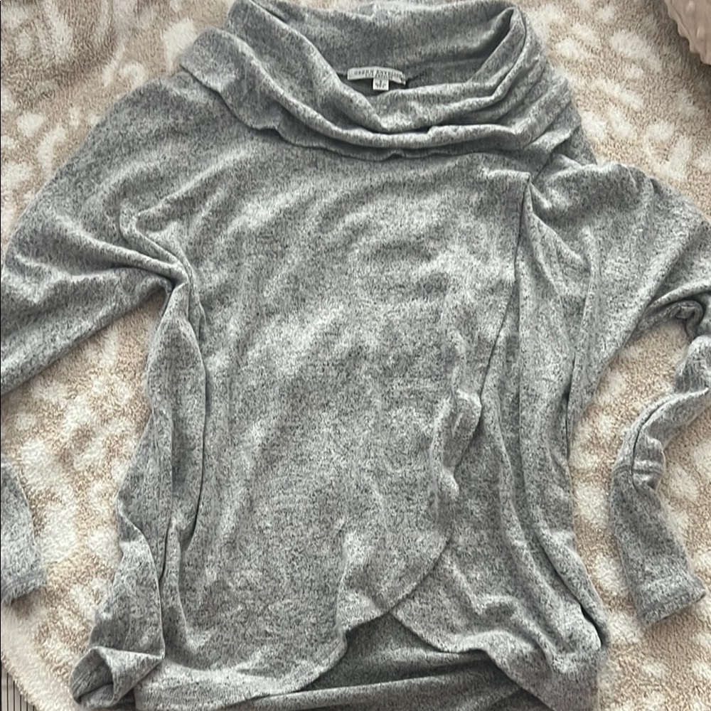 Gray Cowl Neck Sweater
